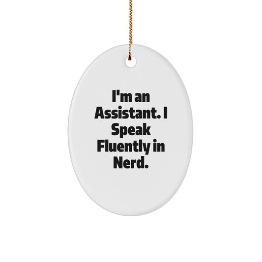 Funny Assistant Oval Ornament Gifts from Friends and Family for Assistant Christmas Unique Decorations - Image 1