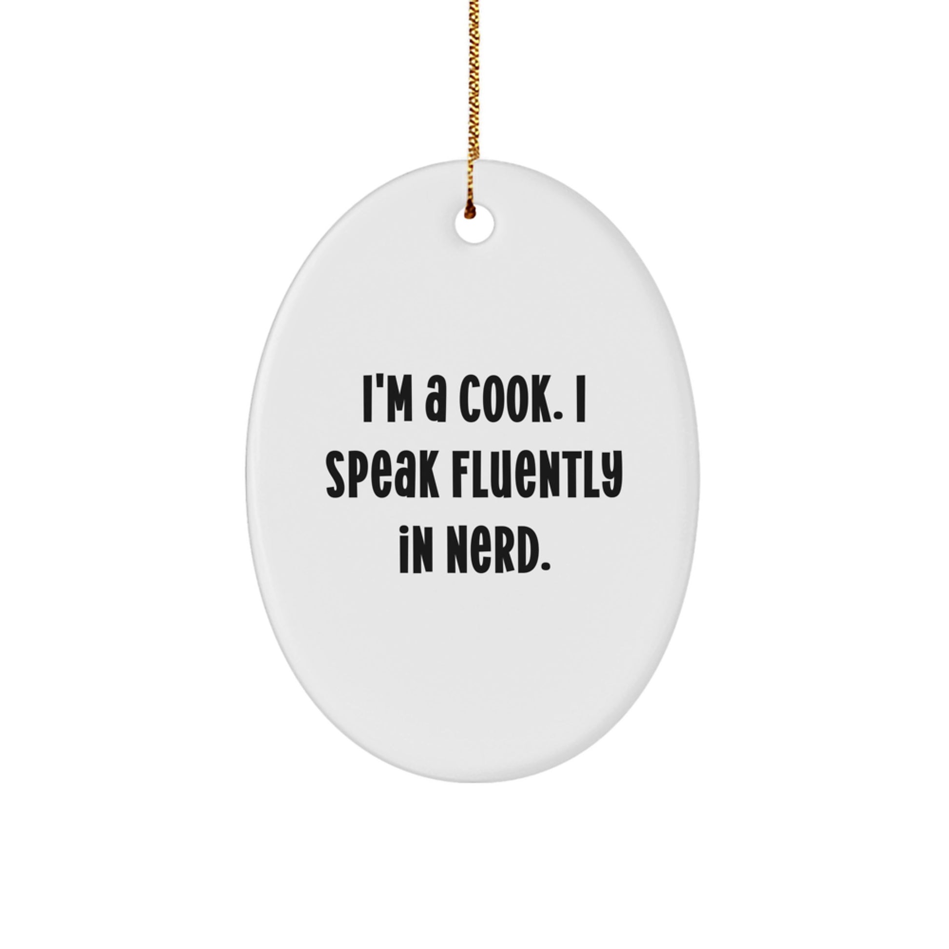 Funny Cook Oval Ornament Gifts from Men to Cook Friends, Oval Ornament Decor, Unique Christmas Unique Gifts - Image 1