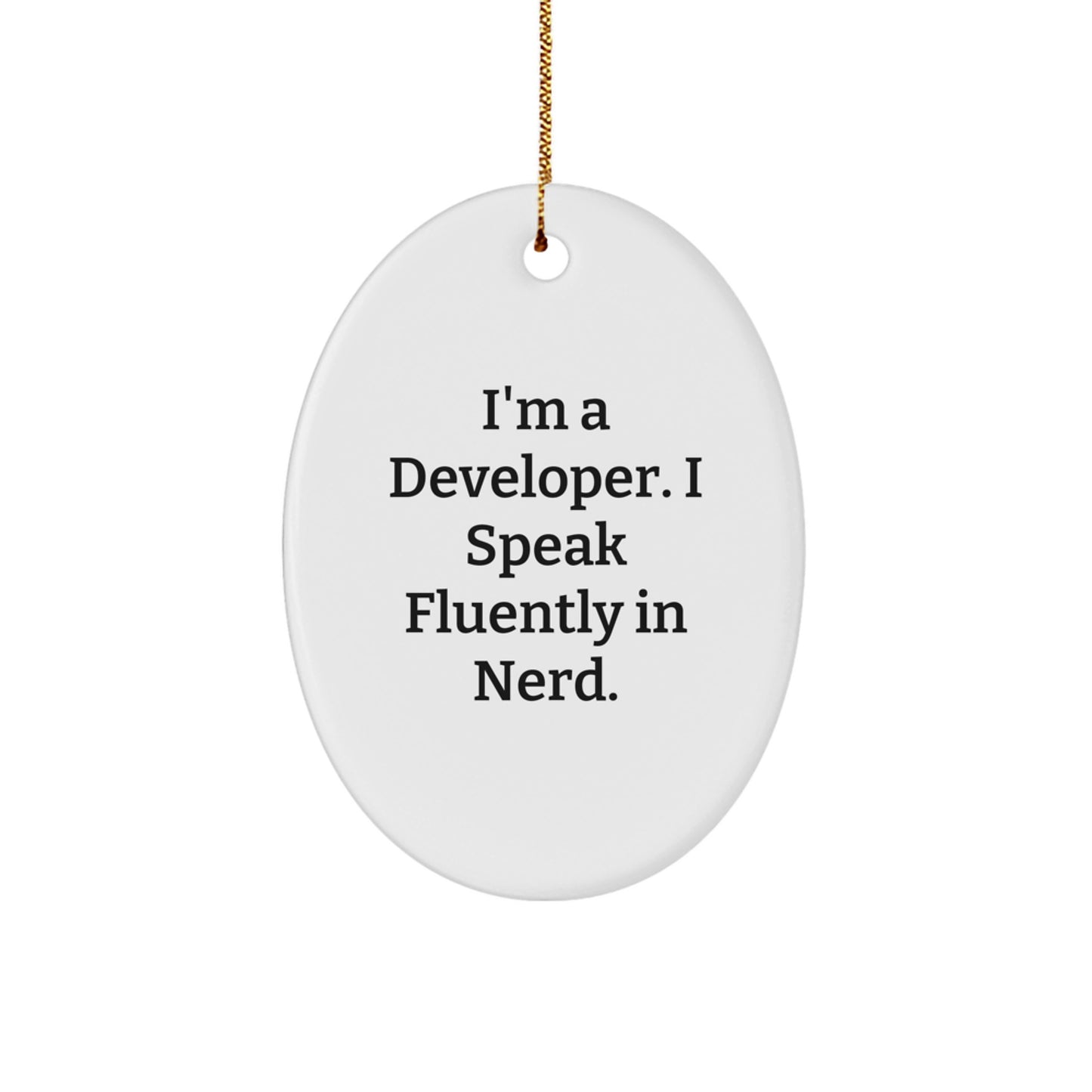 Funny Developer Christmas Oval Ornament Gifts from Men to Men's Friends - Image 1