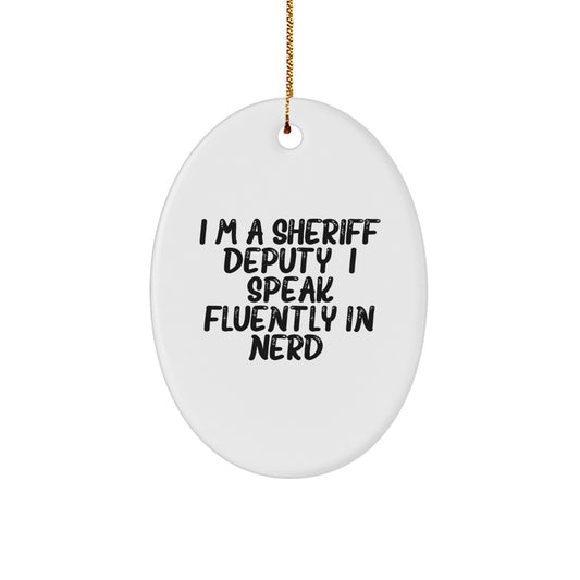 Funny 'I Speak Fluently In genius.' Sheriff Deputy Christmas Unique Gifts from Friends for Men - Image 1