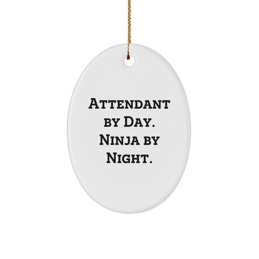 Funny Attendant Gifts from Men to Women, Oval Ornament for Christmas Unique Gifts - Image 1