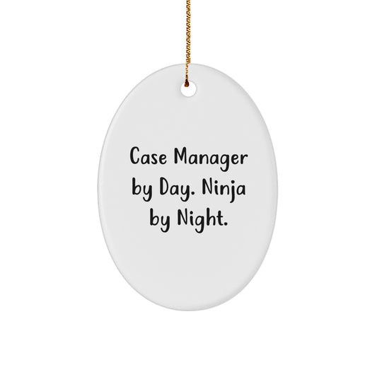 Family Case Manager by Day. Ninja by Night Xmas Gift Christmas Ornament - Image 1