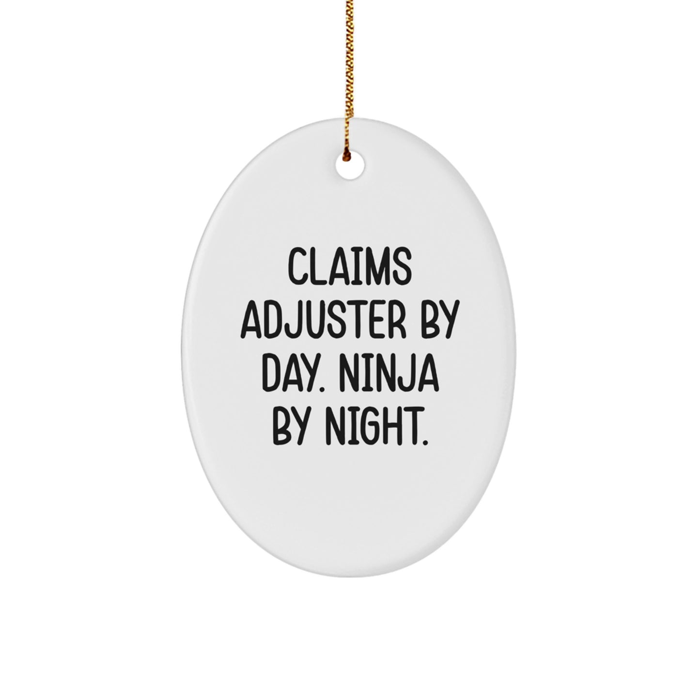 Ninja By Night Claims Adjuster Oval Christmas Ornament Gift For Friends - Image 1
