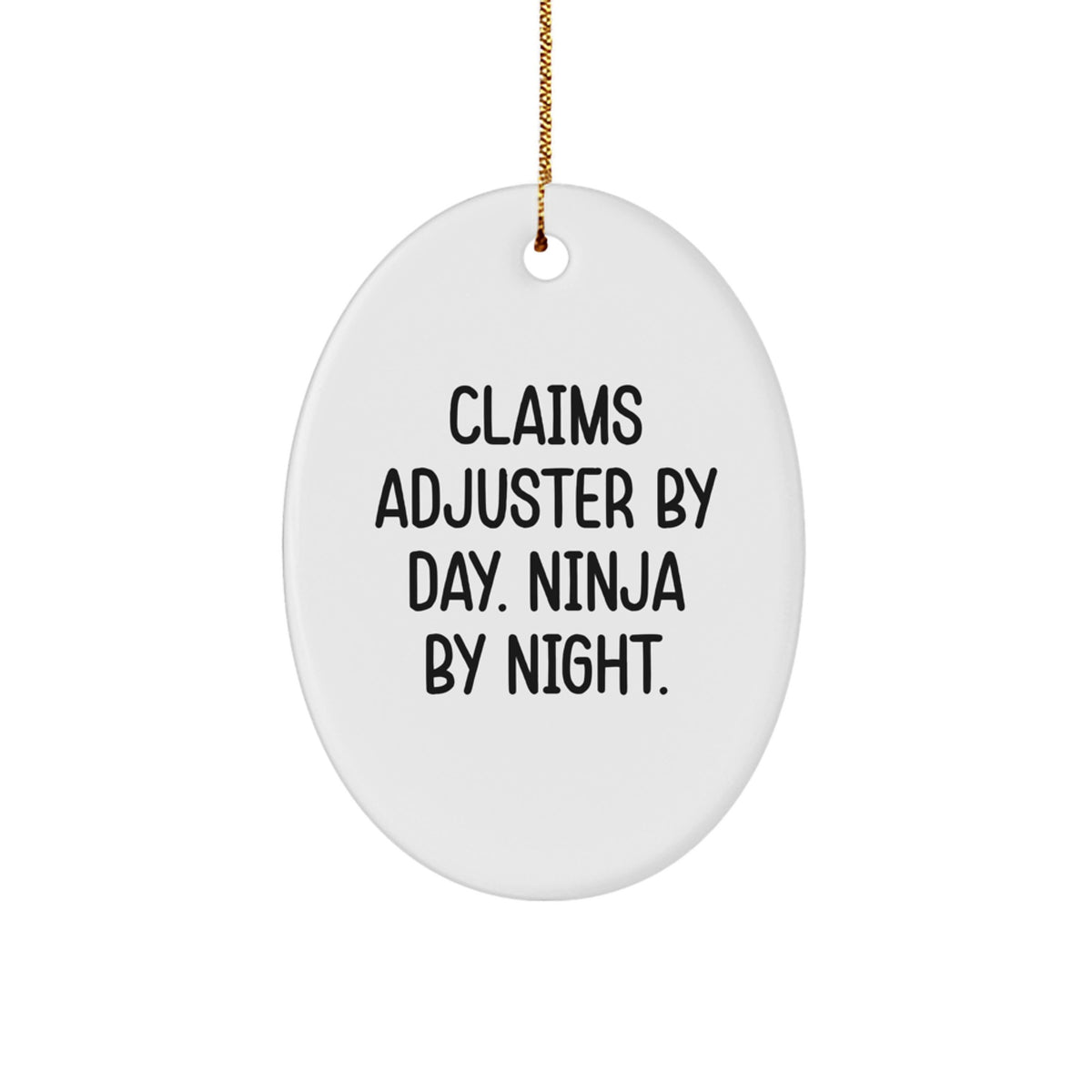 Ninja By Night Claims Adjuster Oval Christmas Ornament Gift For Friends - Image 1