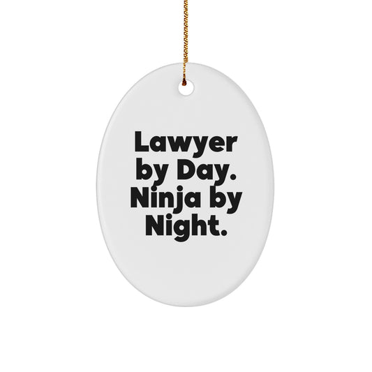 Funny Lawyer Gifts from Family, Lawyer Oval Ornament for Christmas Unique Gifts - Image 1