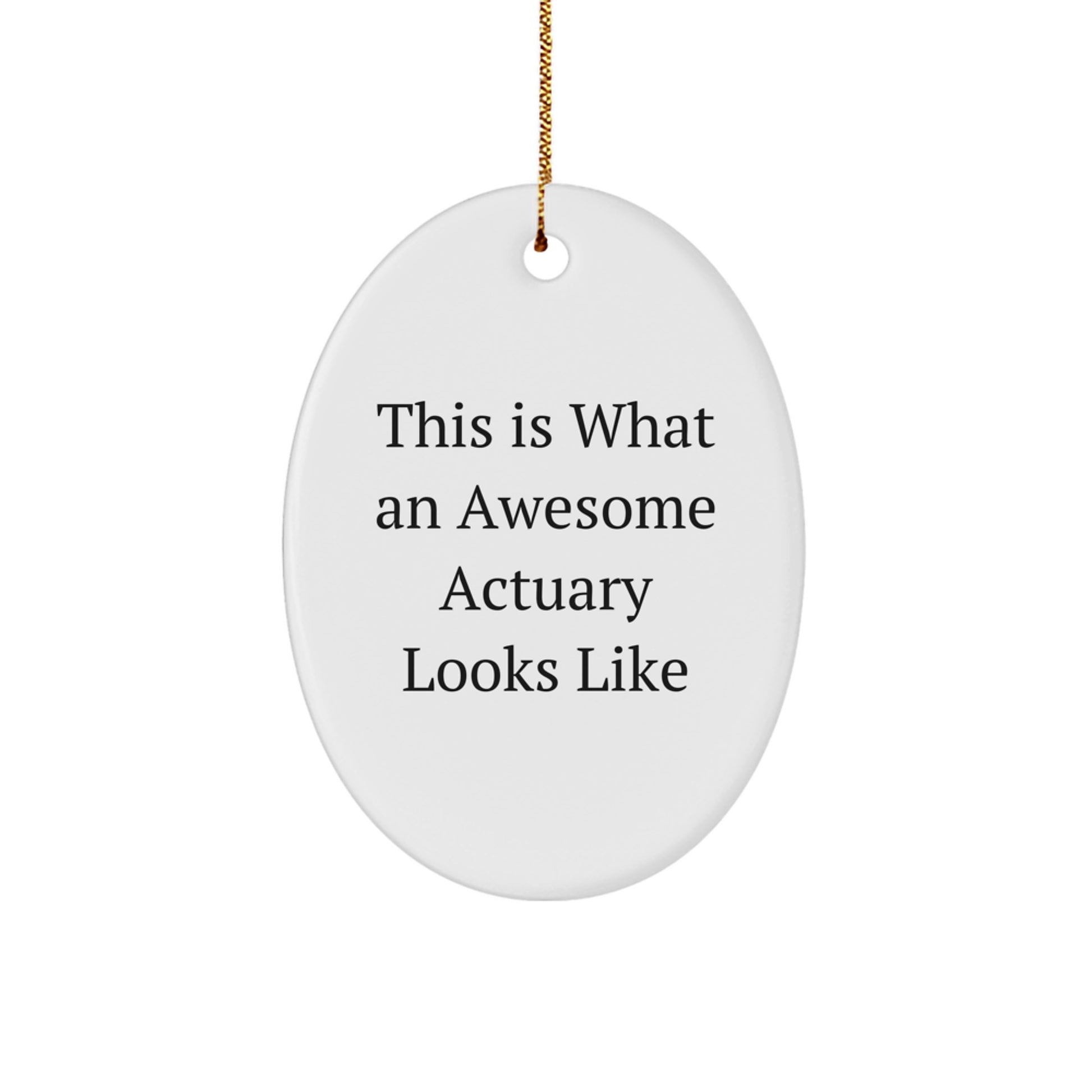 Funny Actuary Gifts for Men, White Oval Ornament with This Is What An Awesome Actuary Looks Like Quote, Christmas Unique Gifts from Friends, Family, or Coworkers - Image 1