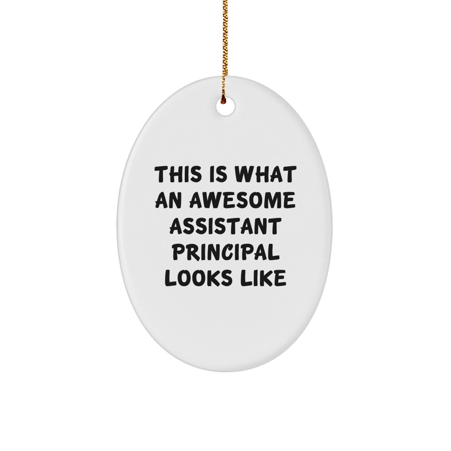 Gifts for Assistant Principal Funny Oval Ornament from Friends, This Is What An Awesome Assistant Principal Looks Like Christmas Unique Gifts - Image 1