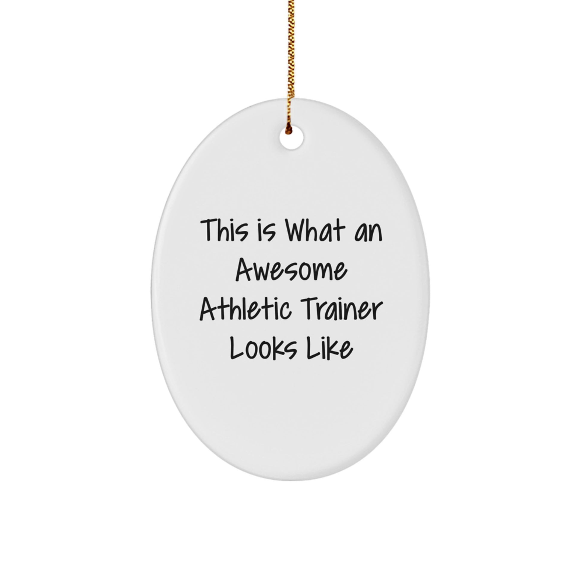 Funny Athletic Trainer Gifts from Friends - This Is What An Awesome Athletic Trainer Looks Like Oval Ornament, White Color, for Christmas Unique Gifts - Image 1