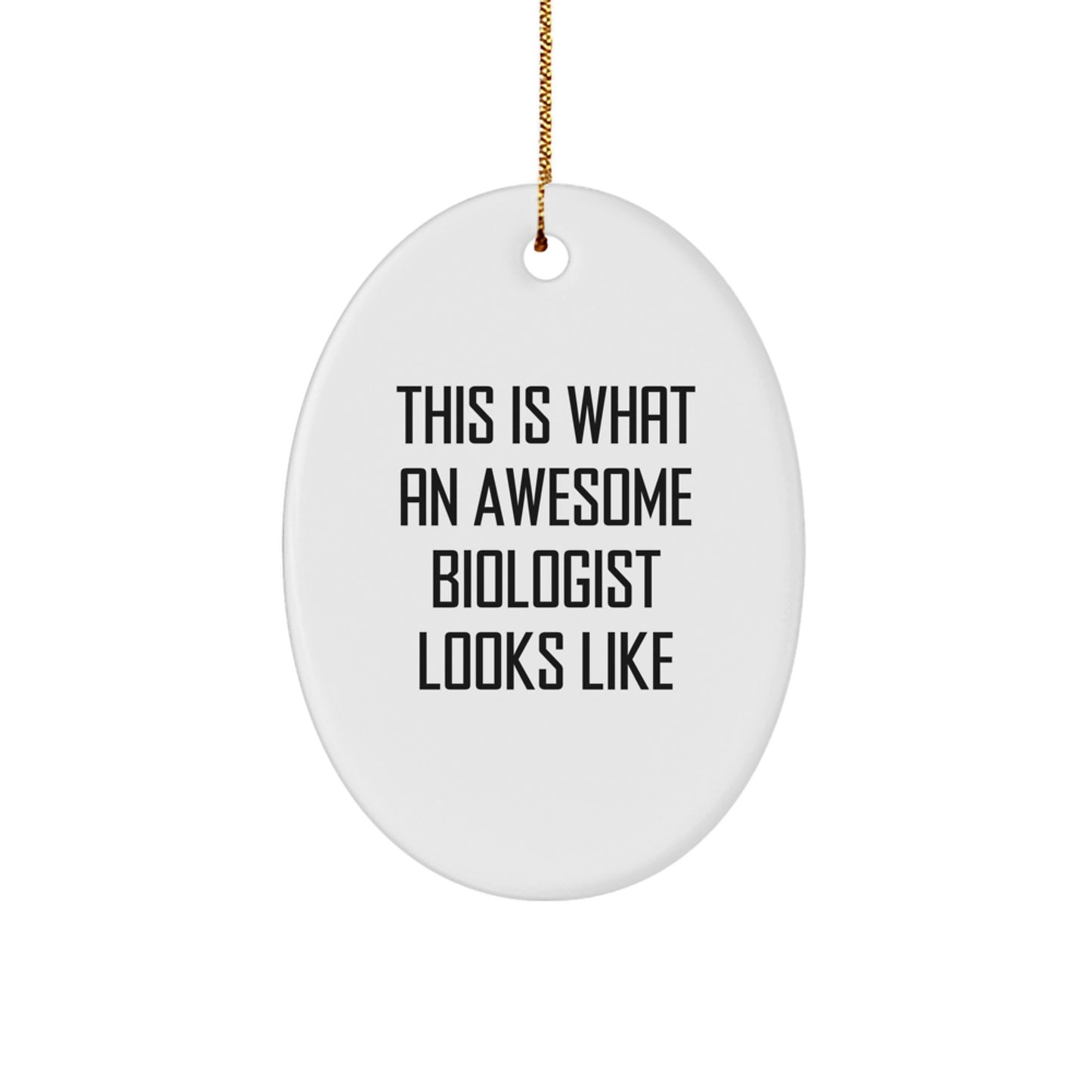 Cheeky Biologist Oval Ornament for Roommates Memento Christmas Gift - Image 1