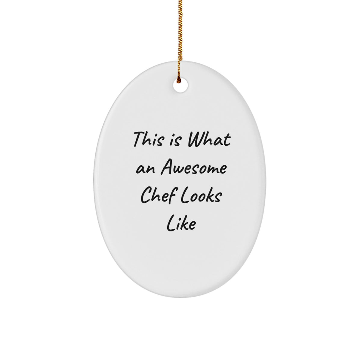 Christmas Gift for Teens Surprise Chef Oval Ornament White MDF - Image 1