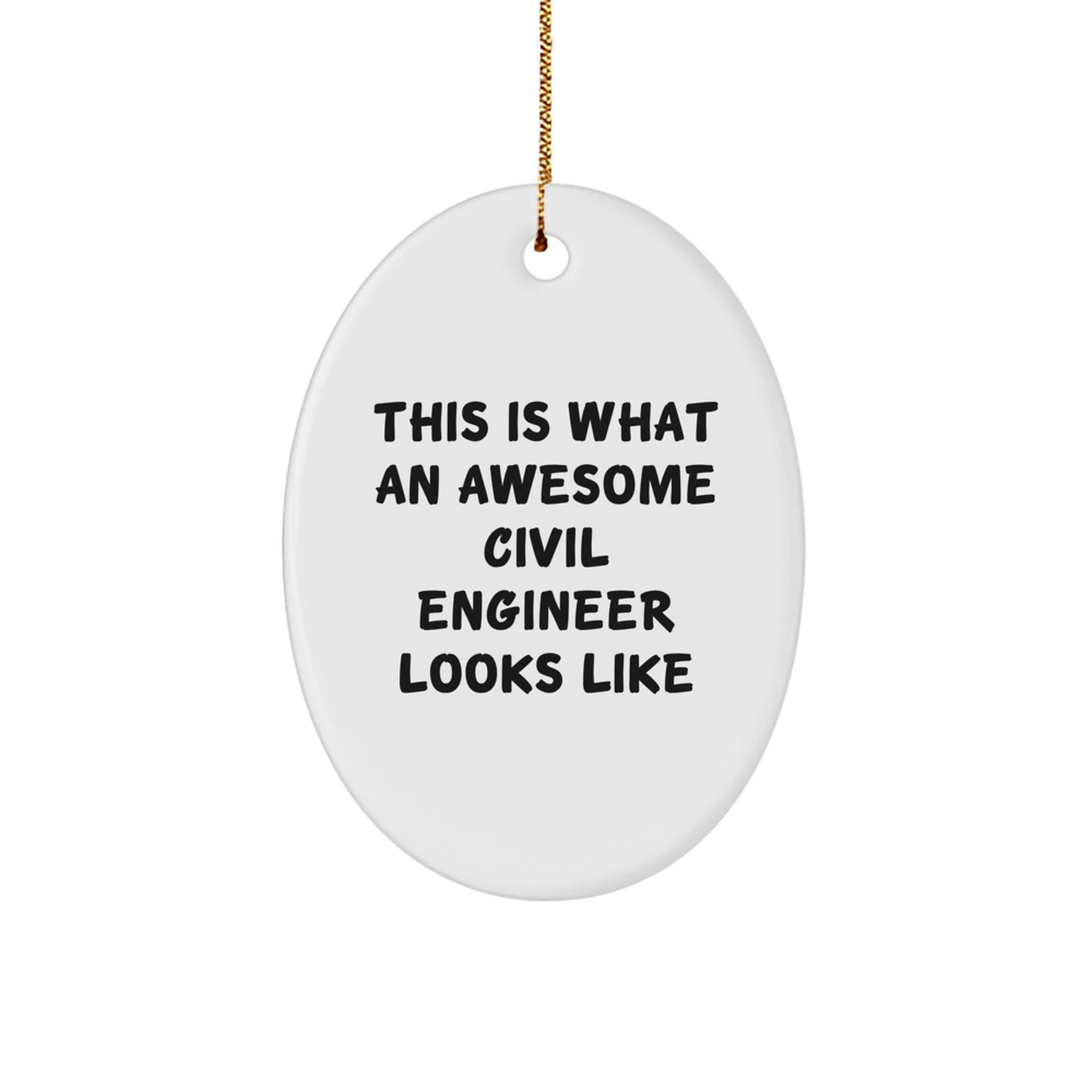 Civil Engineer Keepsake Vibrant Bright Christmas Ornament for Him Gift - Image 1