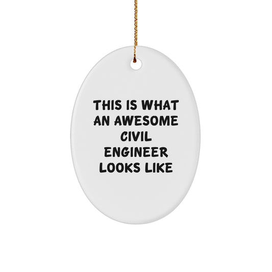 Civil Engineer Keepsake Vibrant Bright Christmas Ornament for Him Gift - Image 1