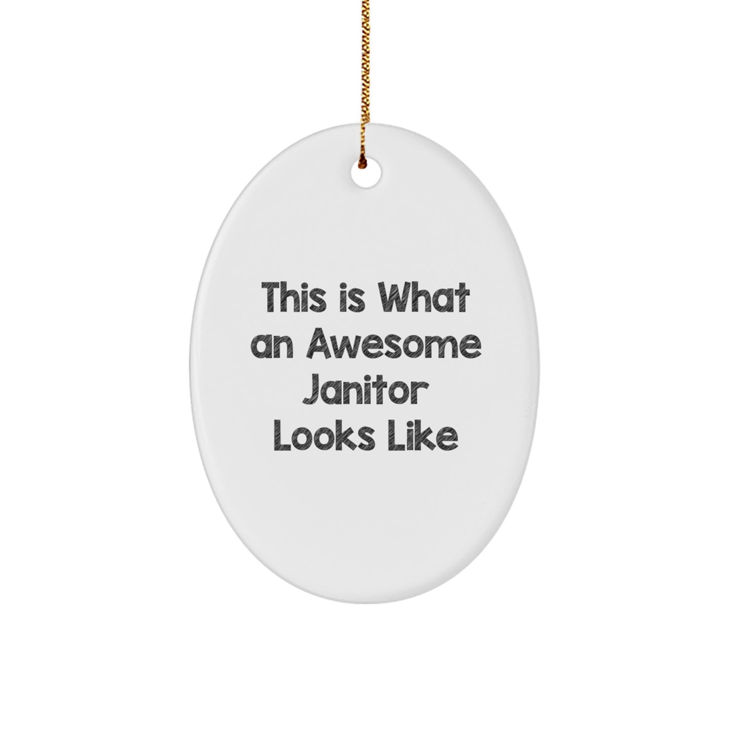 Christmas Unique Gift Surprise for Teens Janitor Oval Ornament Bright - Image 1