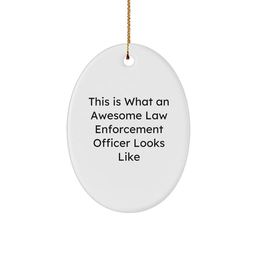 Funny Law Enforcement Officer Gifts, Christmas Unique Gifts for Men, Women, Coworkers, Family - Oval Ornament - Image 1