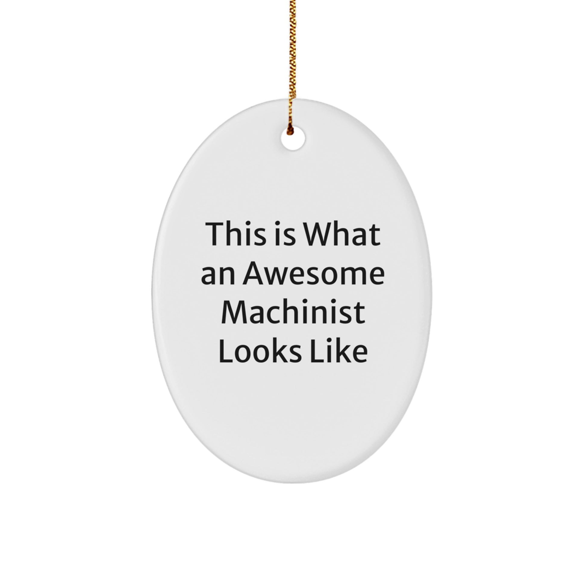 Christmas Gift for Her Machinist Oval Ornament Present - Image 1