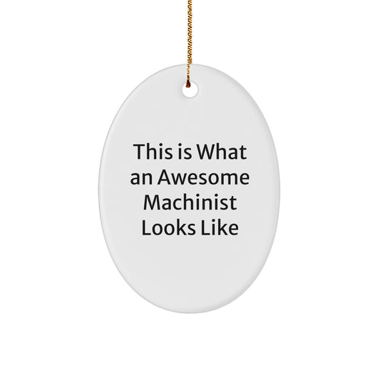 Christmas Gift for Her Machinist Oval Ornament Present - Image 1