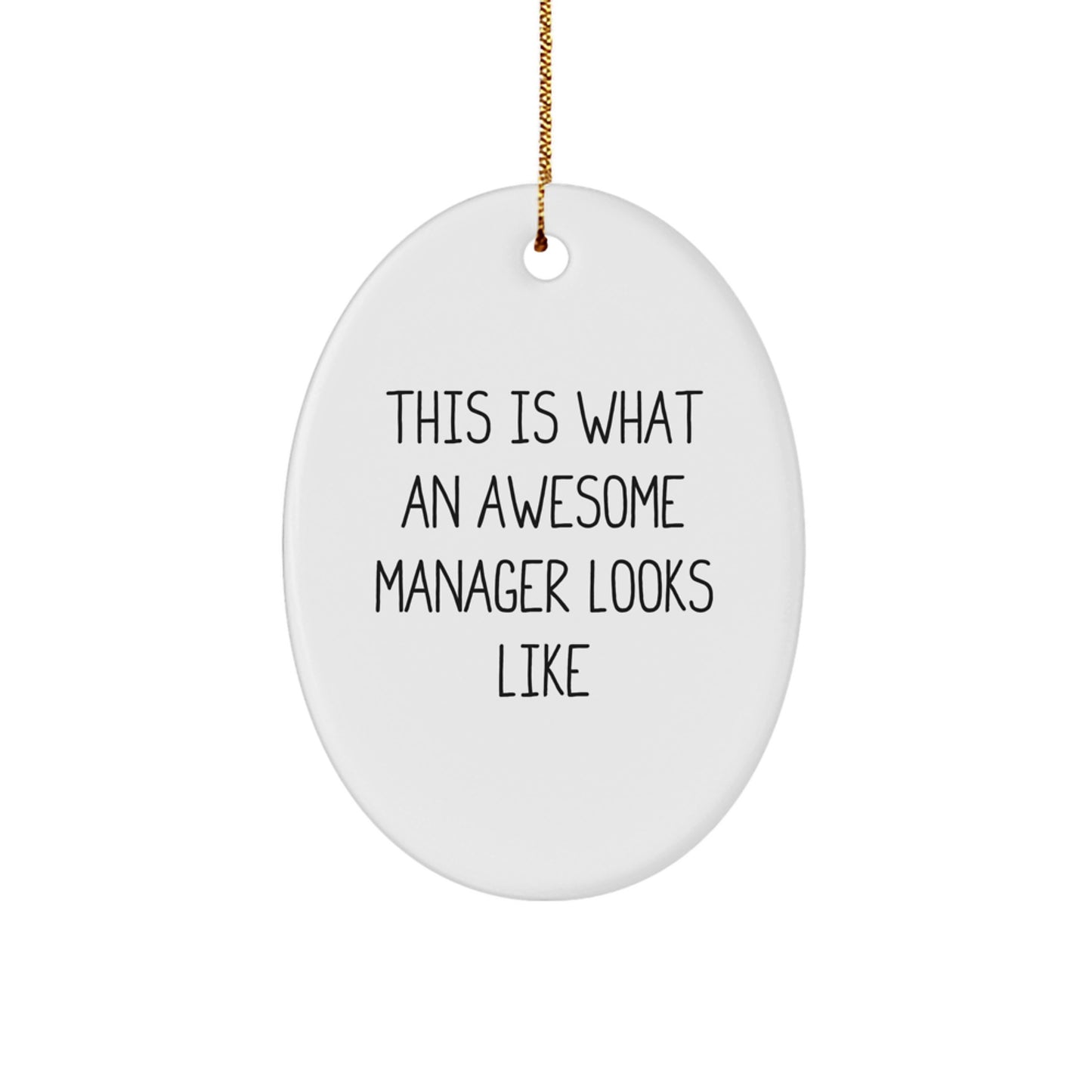 Manager Oval Christmas Ornament Gift for Coworkers Manager Looks Like - Image 1