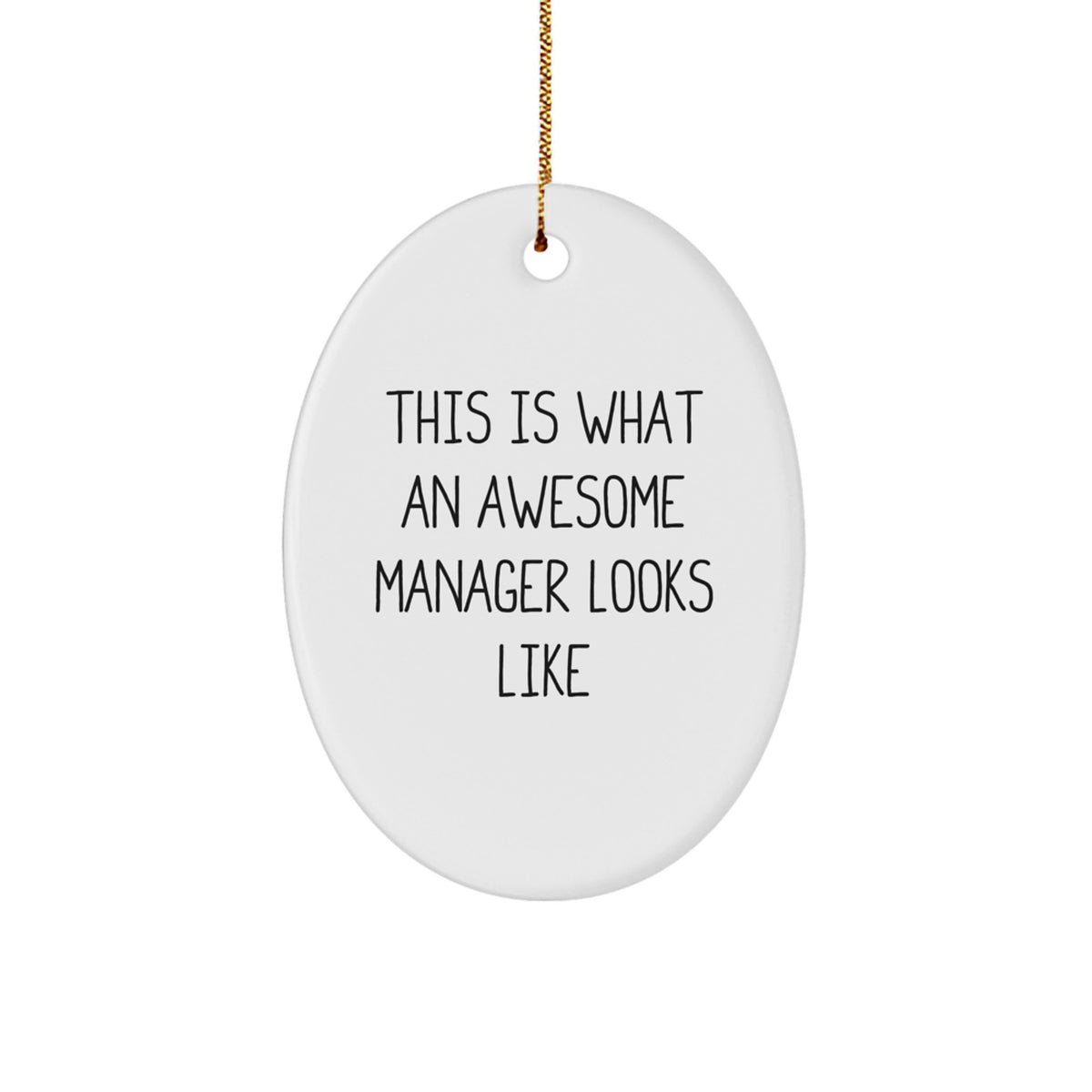 Manager Oval Christmas Ornament Gift for Coworkers Manager Looks Like - Image 1