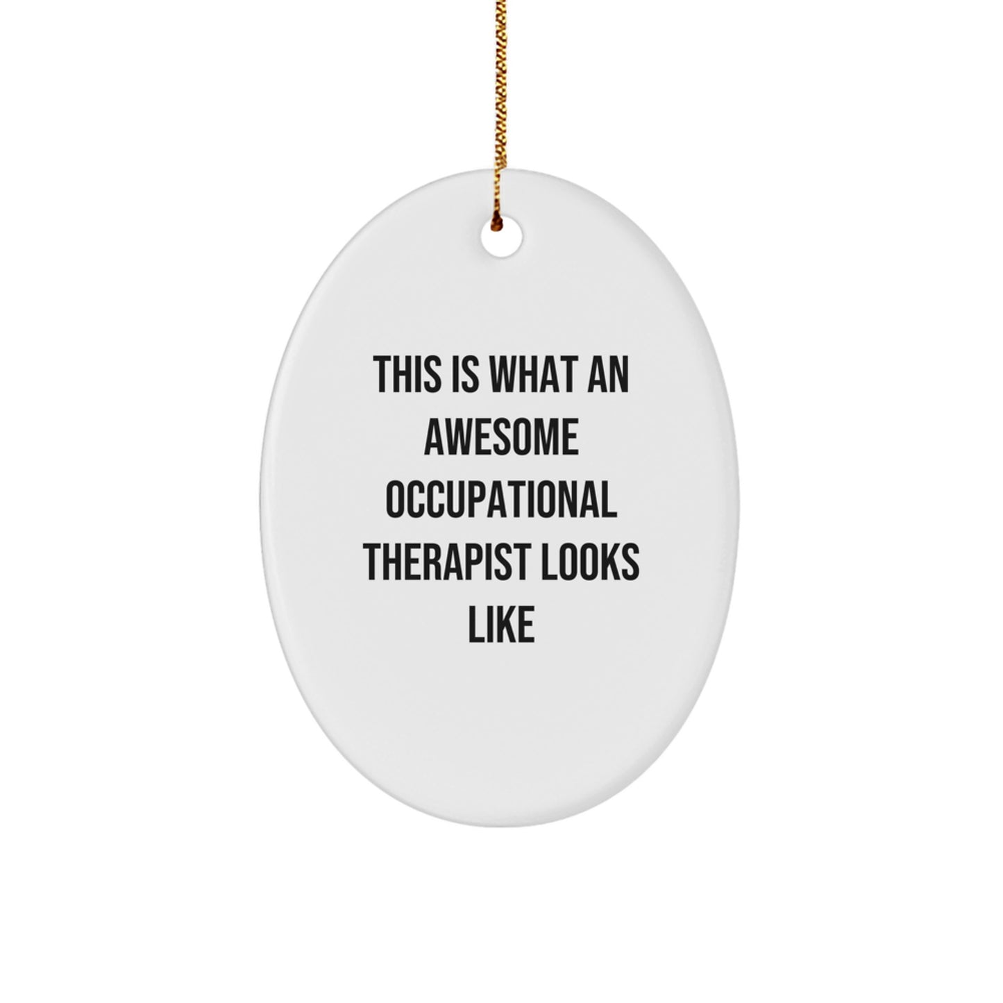 Funny Occupational Therapist Gifts Oval Ornament This Is What An Awesome Occupational Therapist Looks Like Gifts from Friends for Occupational Therapist Christmas Unique Gifts - Image 1