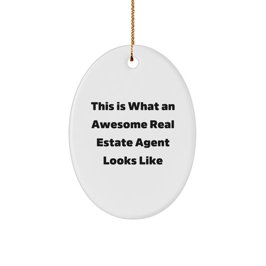 Family Treasure Real Estate Agent Oval Ornament Christmas Unique Gift - Image 1