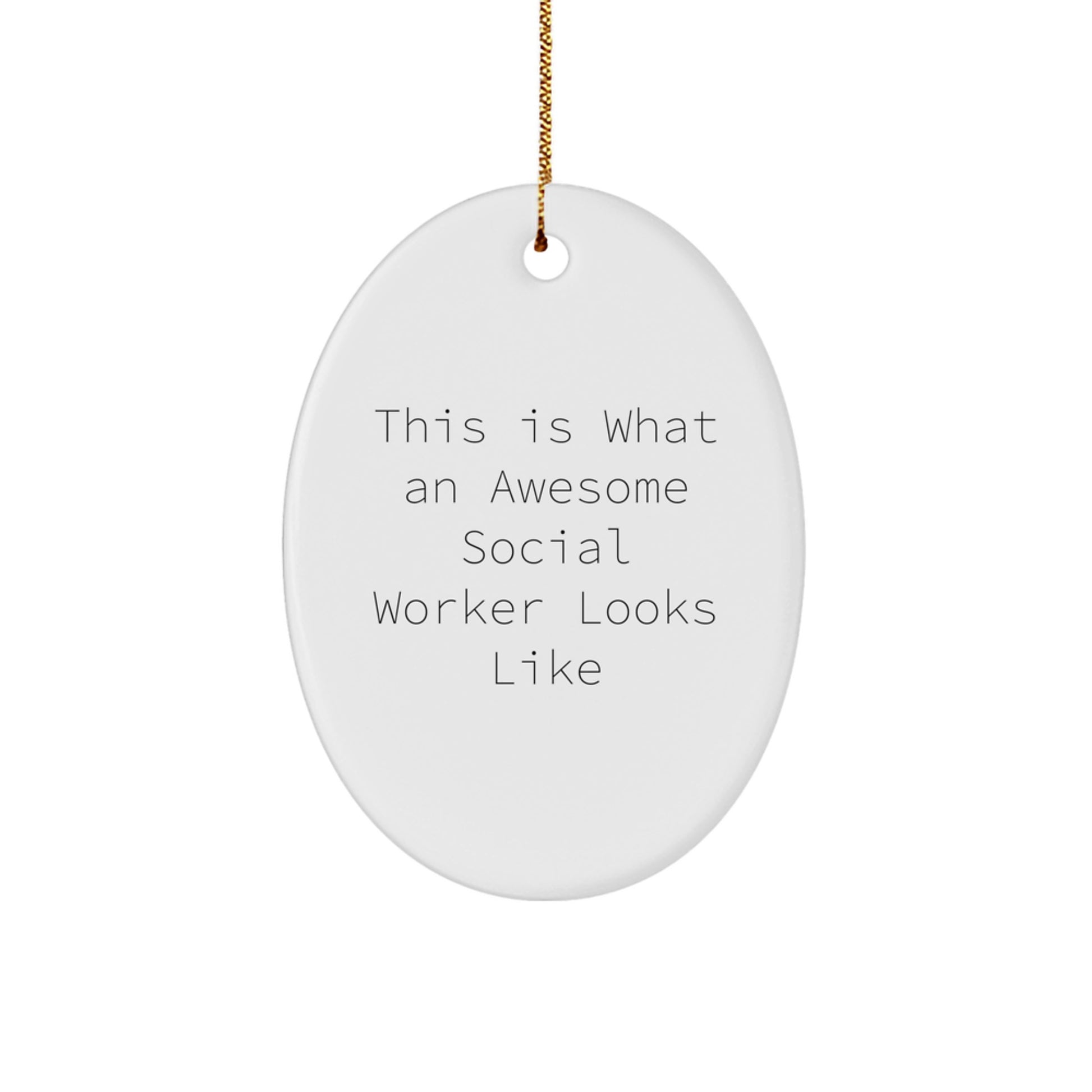 Social Worker Oval Ornament Gifts from Men, Women, Coworkers, Family - This Is What An Awesome Social Worker Looks Like - Fun Christmas Unique Gifts - Image 1