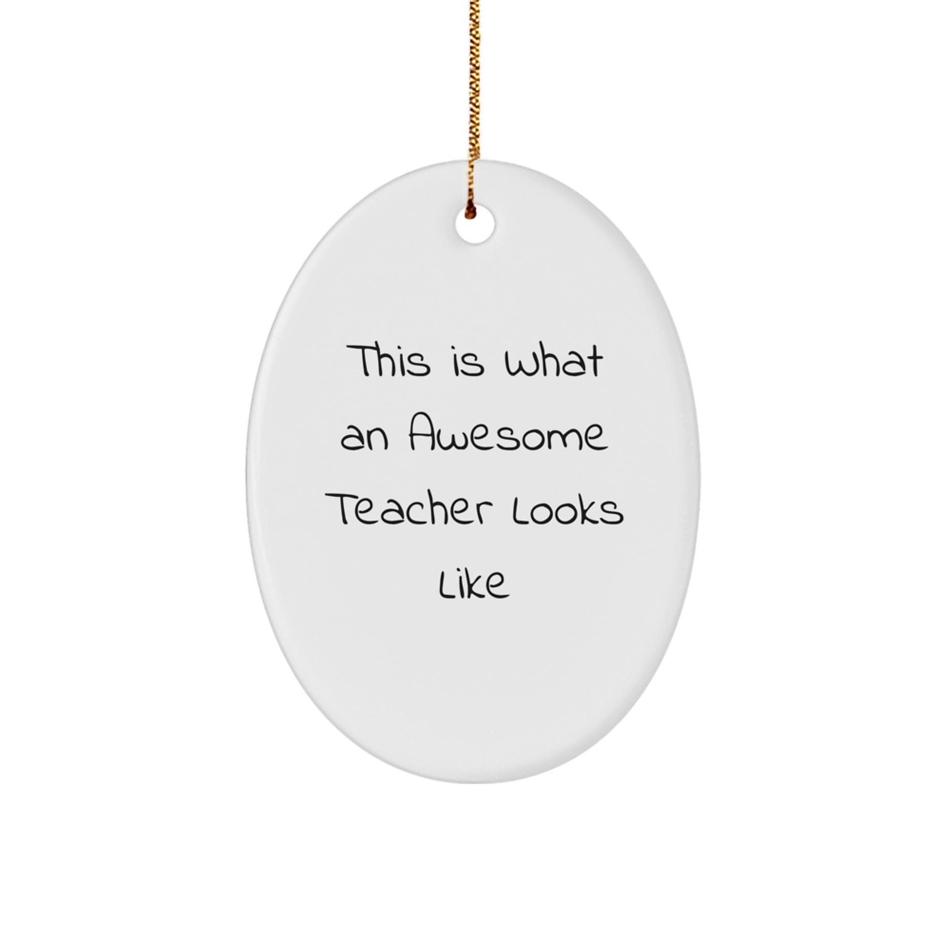 Teacher Oval Christmas Ornament Collectible for Neighbors Gift - Image 1