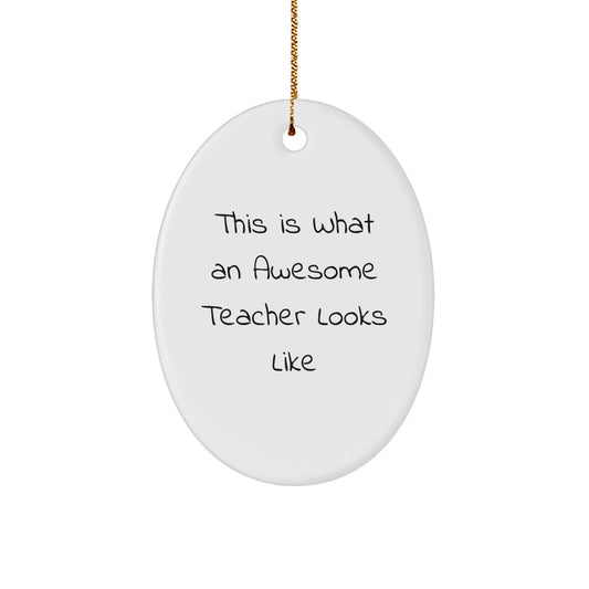 Teacher Oval Christmas Ornament Collectible for Neighbors Gift - Image 1