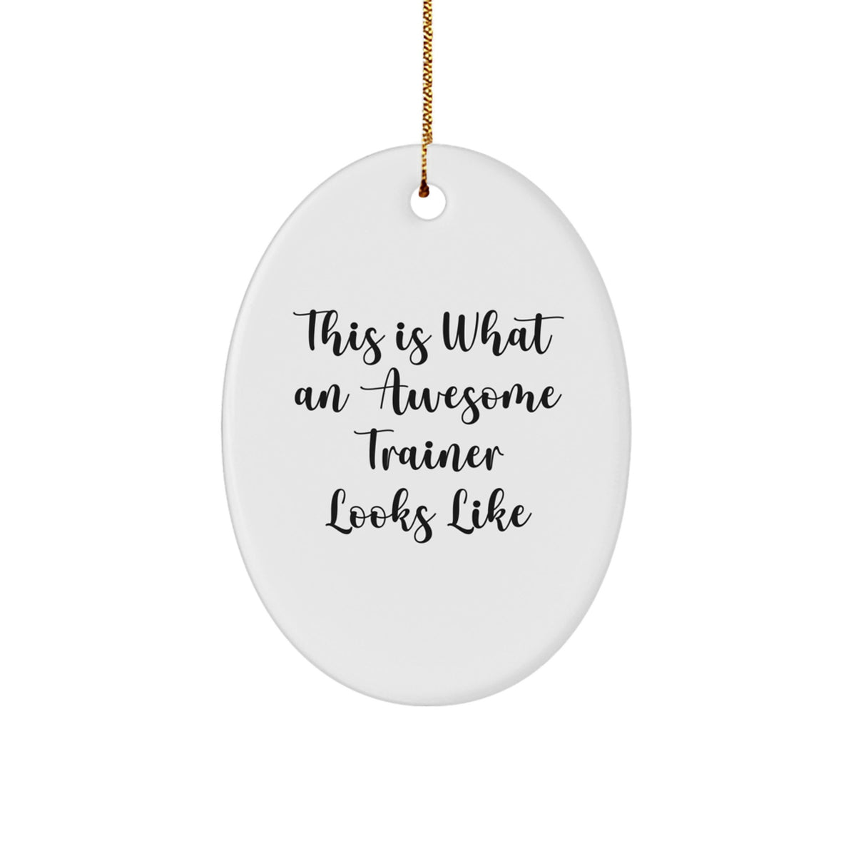 Funny Trainer Gifts from Friends for Awesome Trainers This Is What An Awesome Trainer Looks Like Oval Ornament Christmas Unique Gifts - Image 1
