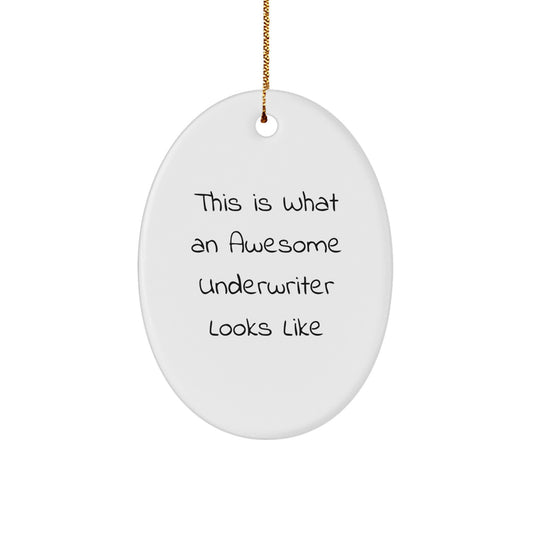 Underwriter Keepsake Christmas Ornament for Him Gift with Gold Cord - Image 1