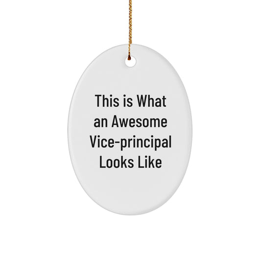 Funny Vice-Principal Oval Ornament Gifts from Friends, Colleagues, or Family for Christmas Unique Gifts - Image 1