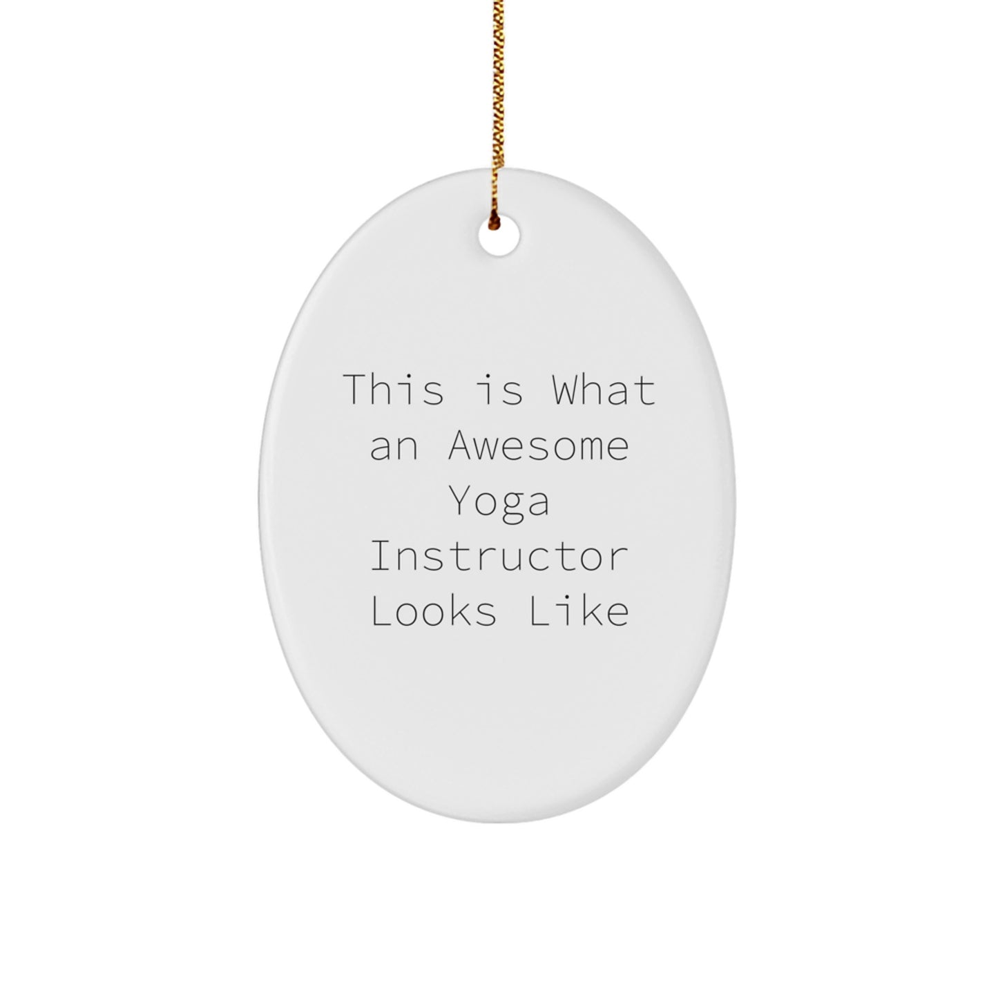 Christmas Gift Surprise Yoga Instructor Oval Ornament for Teens - Image 1