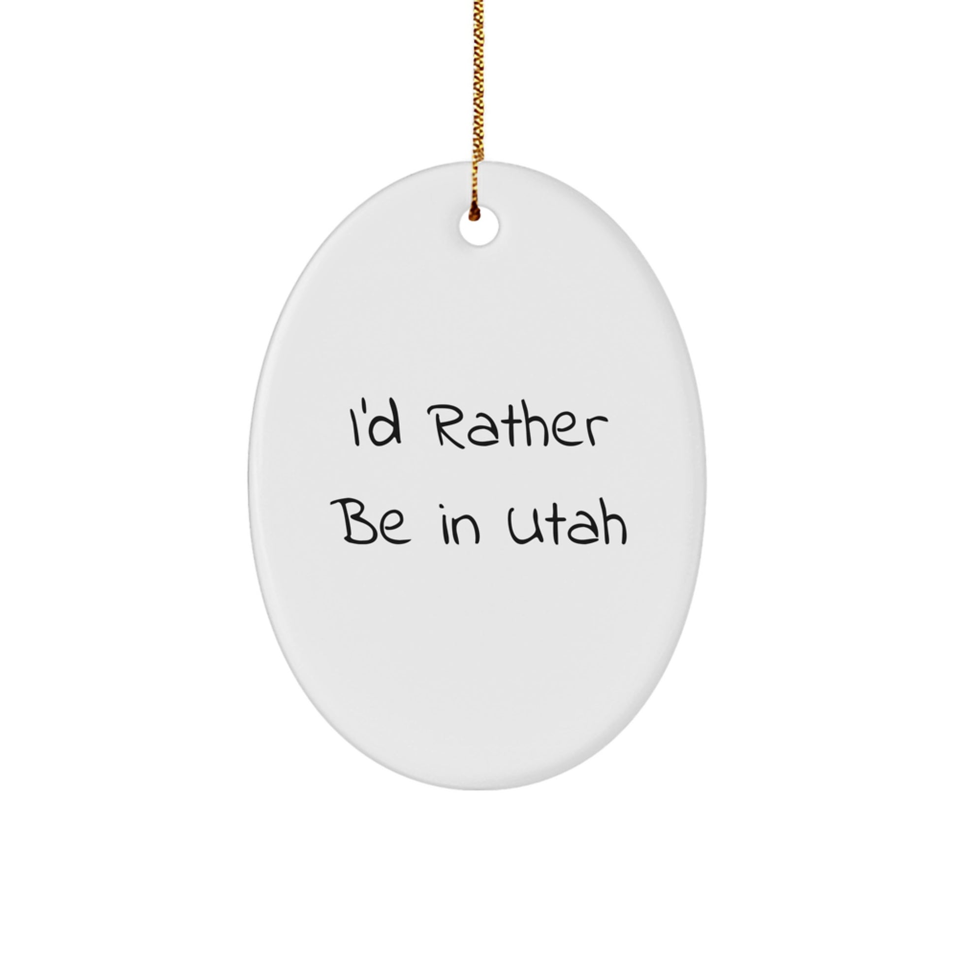 Christmas Gift Oval Ornament for Her Present Utah - Image 1