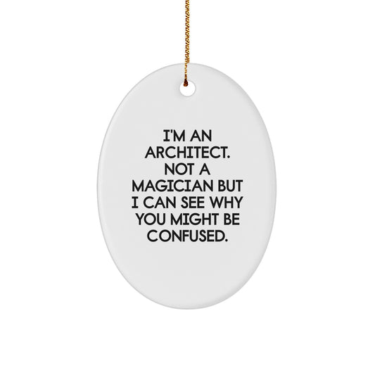 Durable Architect Oval Ornament Christmas Unique Gift for Coworkers Idea - Image 1