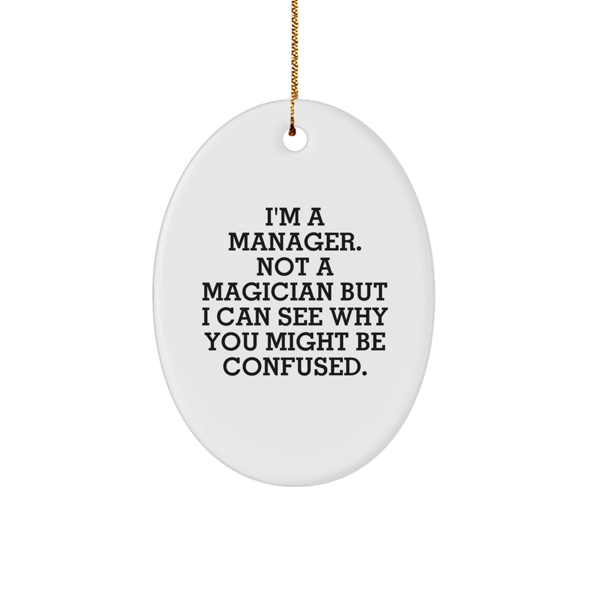 Funny Manager Gifts from Boss, Oval Ornament for Office Christmas Unique - Image 1
