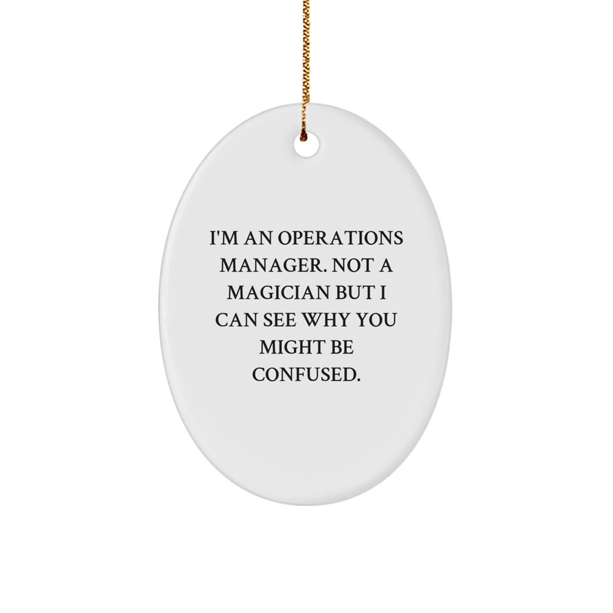 White Operations Manager Keepsake Christmas Ornament for Him Gift - Image 1