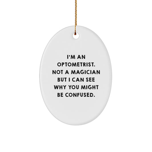 Optometrist Keepsake Christmas Ornament for Him Brightly Printed Gift - Image 1
