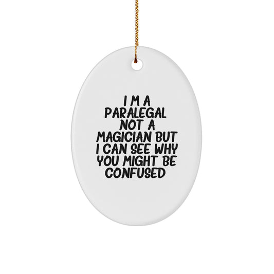 Funny Paralegal Gifts for Him Her Oval Ornament from Friends Family Coworkers - Image 1