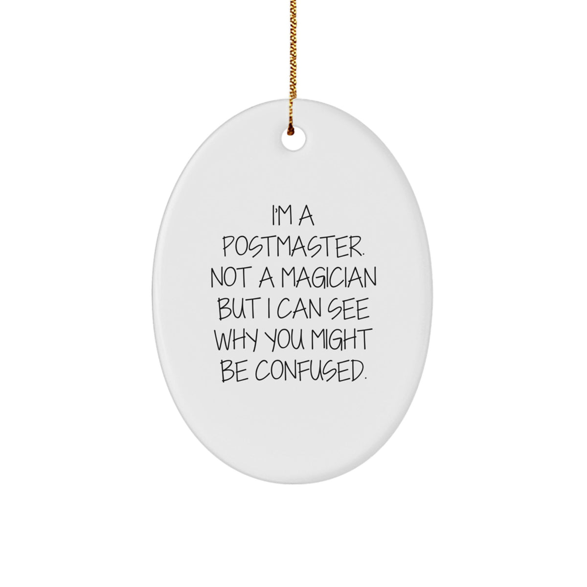 Christmas Gift Oval Ornament for Her Postmaster Keepsake - Image 1