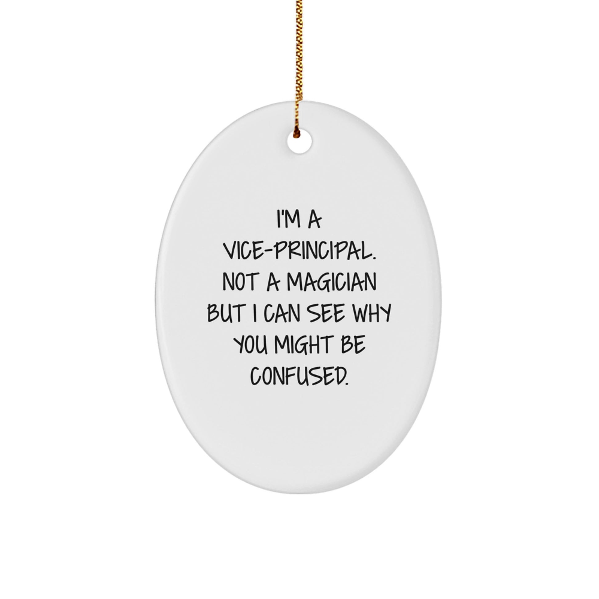 Unique Vice-principal Gifts from Friends and Coworkers, Funny Oval Ornament for Vice-principal, Christmas Unique Decorations for Vice-principal - Image 1