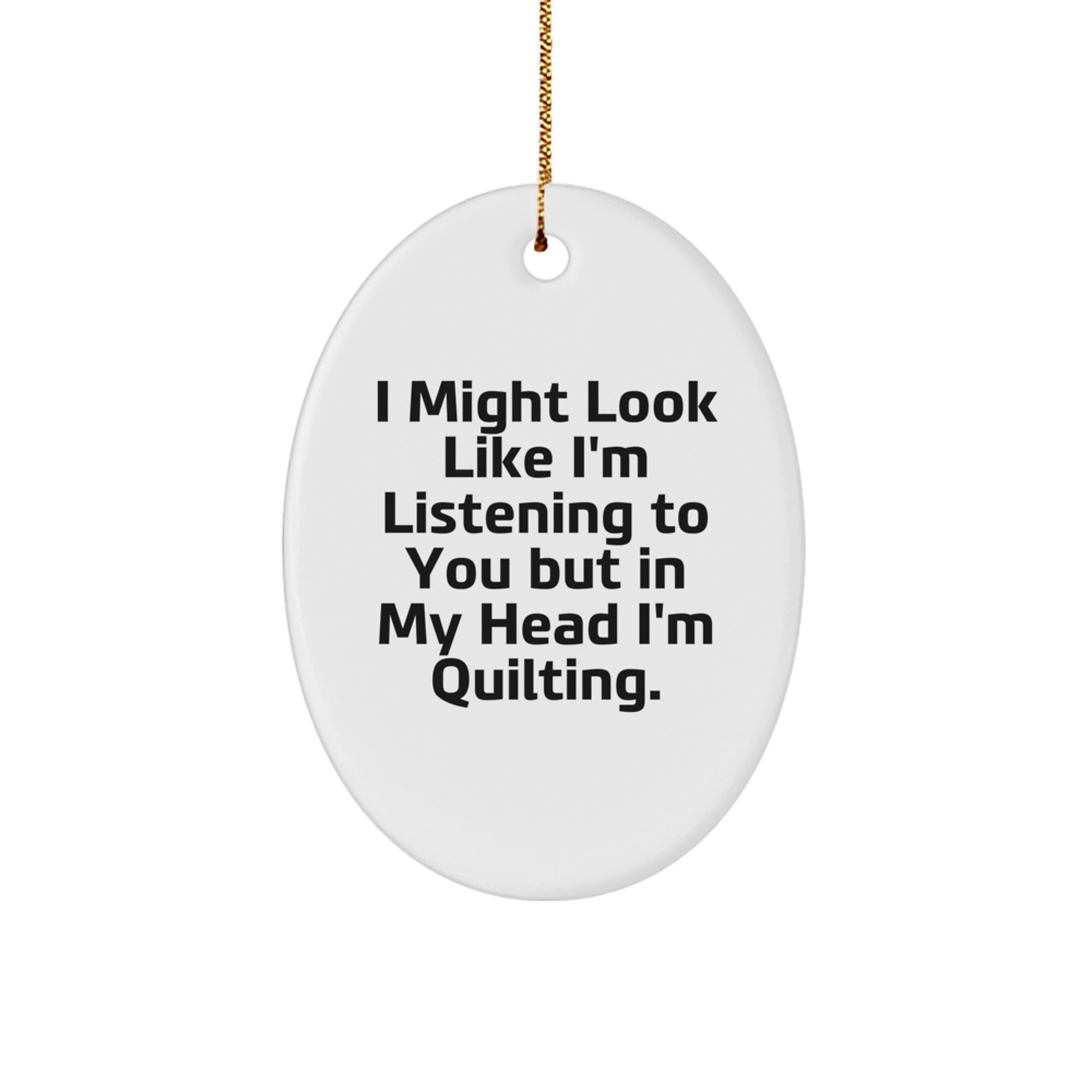 Quilting Oval Ornament Gift for Quilting Enthusiasts Merry Christmas Funny Quilting Lover Gifts from Family - Image 1