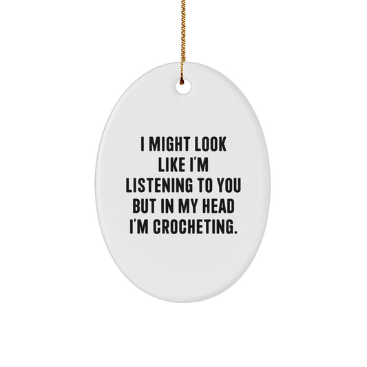 Crocheting Keepsake Bright Holiday Christmas Ornament for Him Gift - Image 1