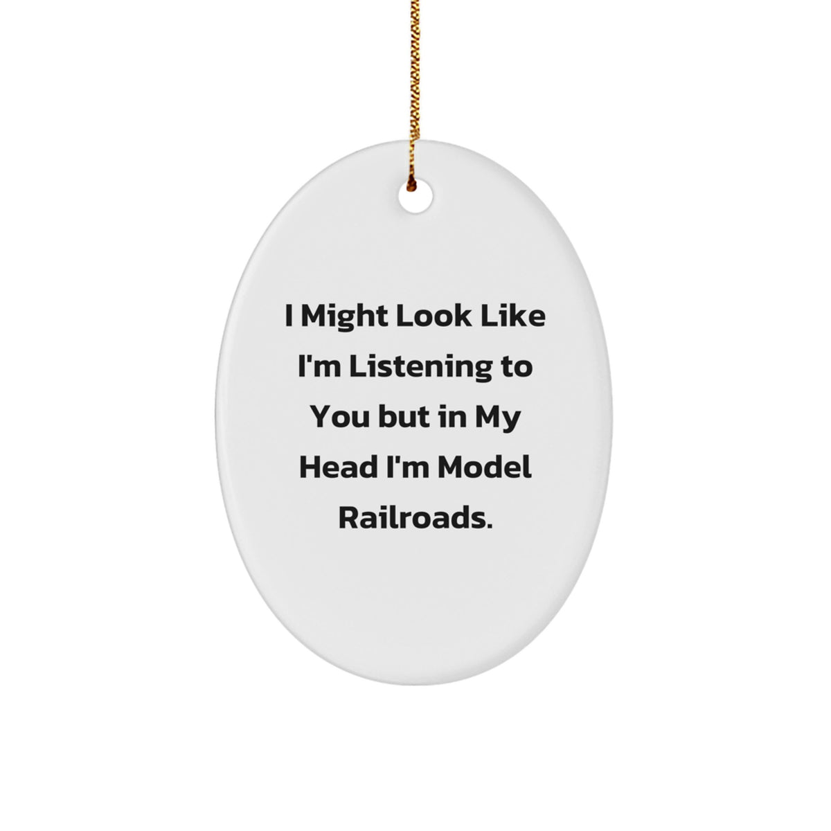 Funny Model Railroads Oval Ornament Gifts from Friends to Family - Image 1