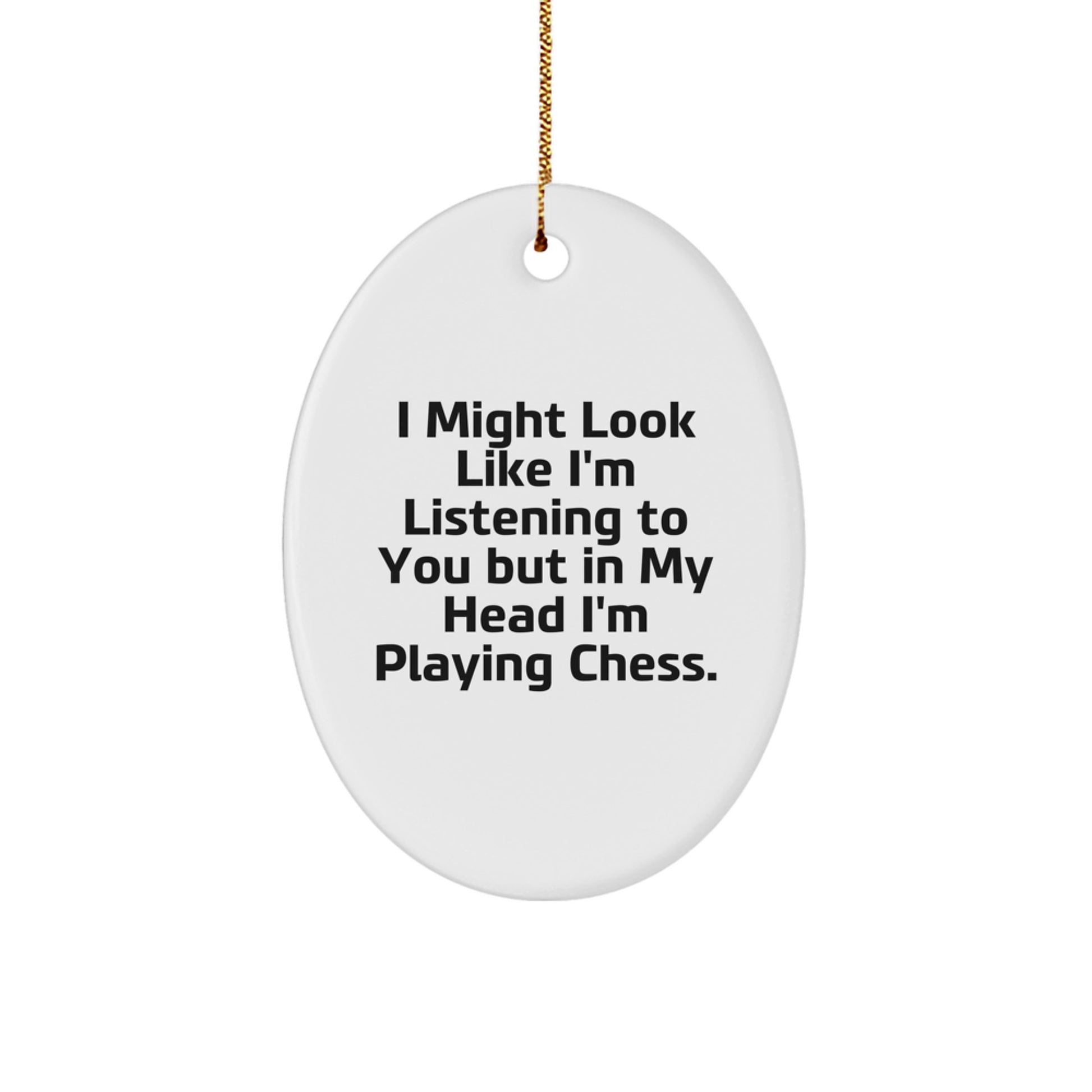 Chess Keepsake Oval Ornament for Him Christmas Gift - Image 1