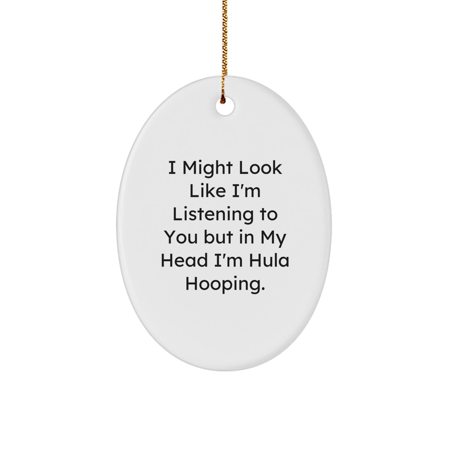 Hula Hooping Keepsake Christmas Ornament for Him White Bright Gift - Image 1