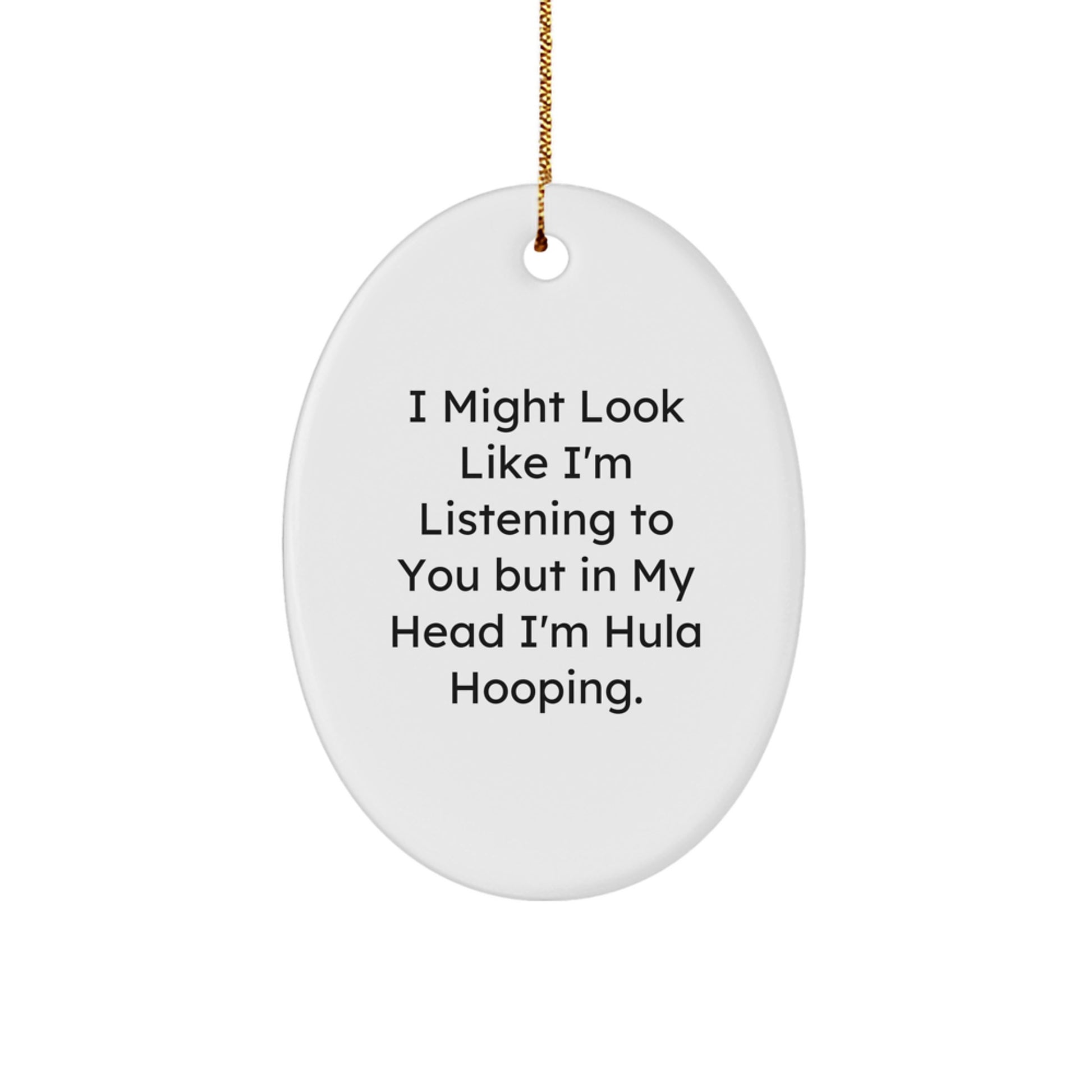Hula Hooping Keepsake Christmas Ornament for Him White Bright Gift - Image 1