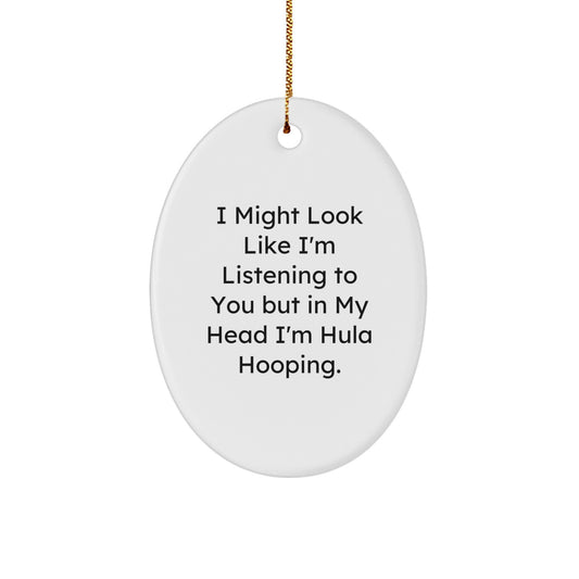 Hula Hooping Keepsake Christmas Ornament for Him White Bright Gift - Image 1