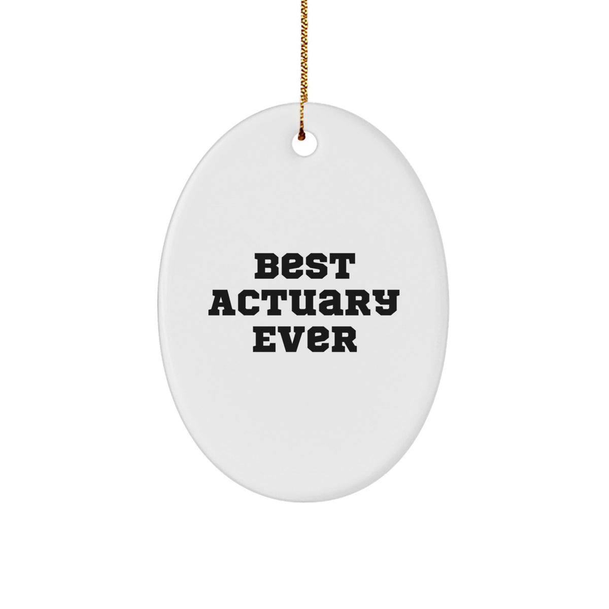 Cheerful Best Actuary Ever Oval Ornament for Roommates Christmas Gift - Image 1