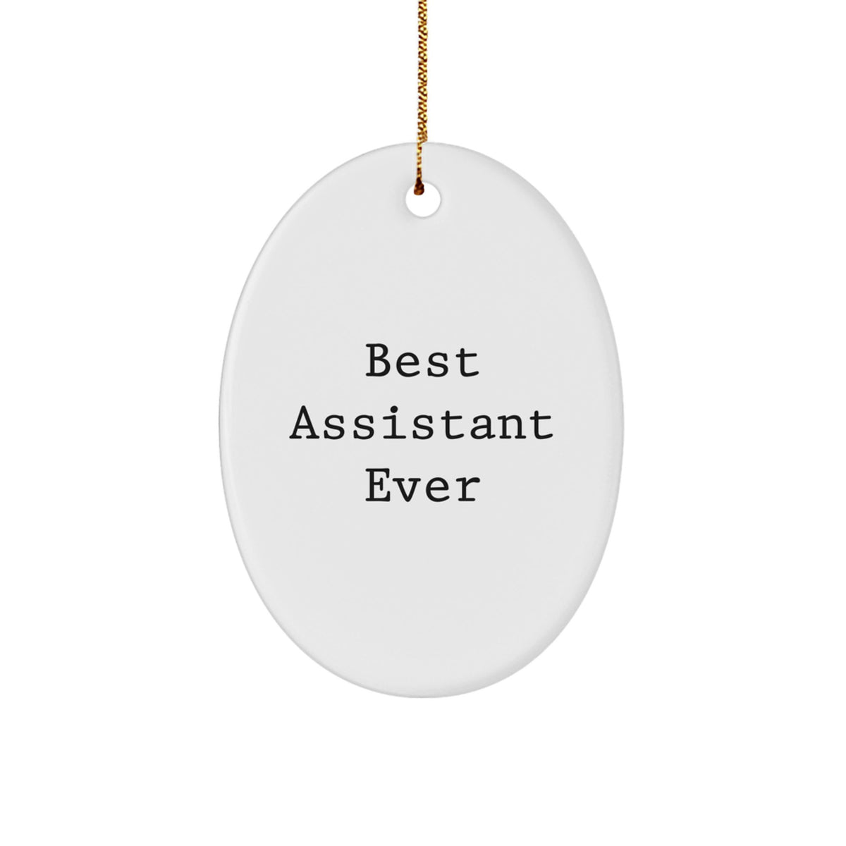 Oval Christmas Ornament for Coworkers Gift – Best Assistant Ever - Image 1