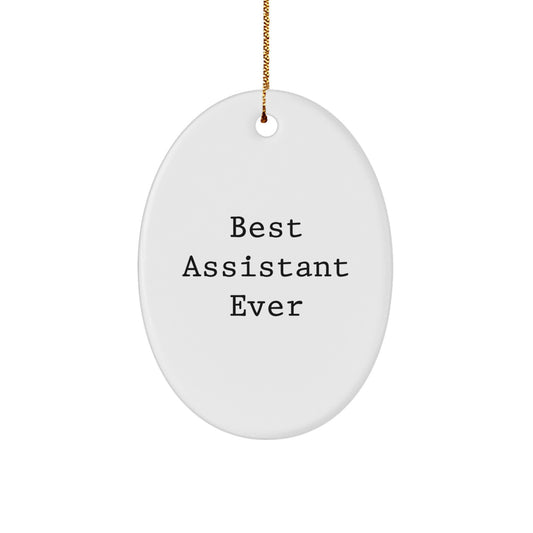 Oval Christmas Ornament for Coworkers Gift – Best Assistant Ever - Image 1
