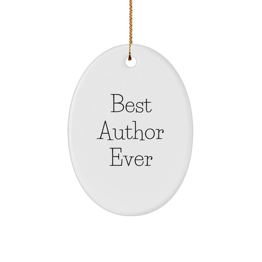 Christmas Gift Surprise for Teens Author Oval Ornament Best Author Ever - Image 1